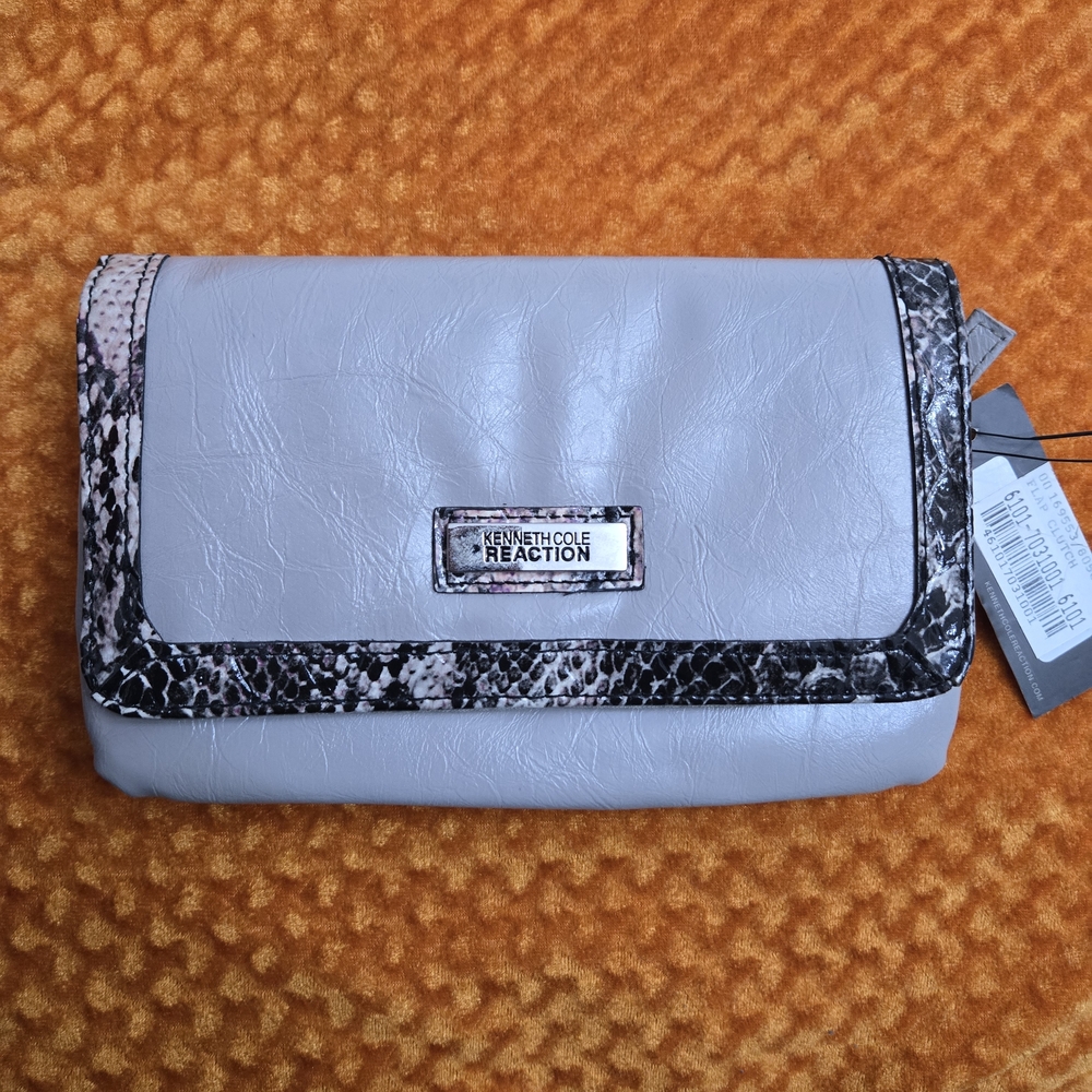 New Kenneth Cole Reaction Snake Trim Wallet /Clutch